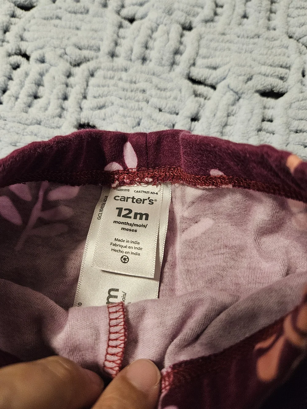 Kids Bottoms - Burgundy Leaf Print Leggings (4-Pack)